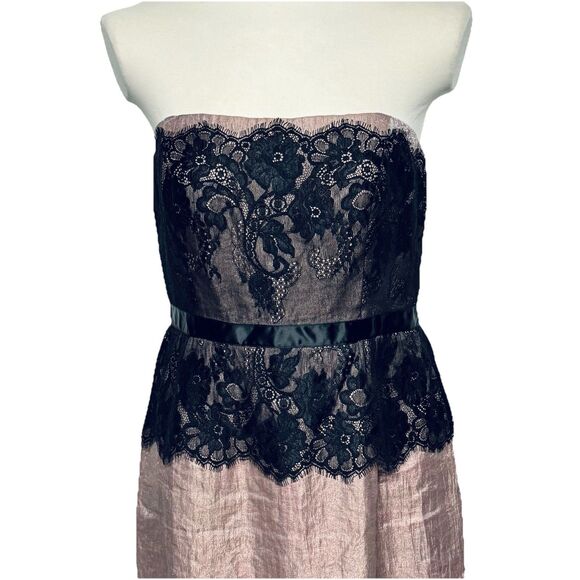 Adrianna Papell Blush w Black Lace & Crop Bolero Jacket 2 Pc Set Women's size 8 - Picture 4 of 7